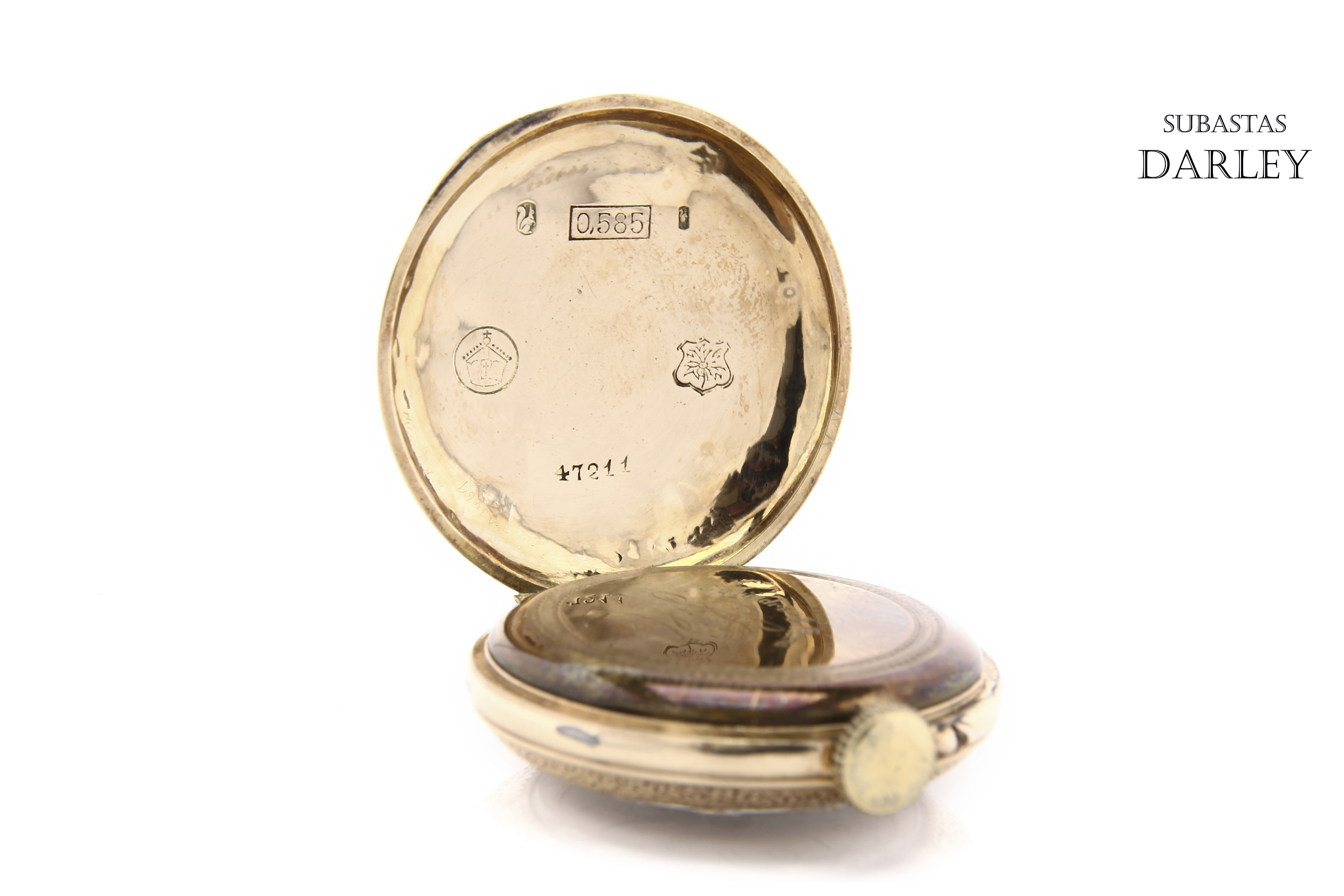 Izar Viaje termómetro Reloj de bolsillo de mujer suizo en oro amarillo de 18k, s.XIX